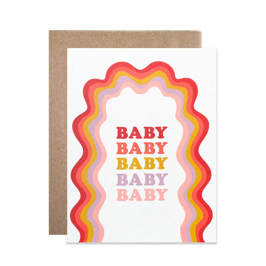 Baby Rainbow Squiggle Card by Hartland Cards.