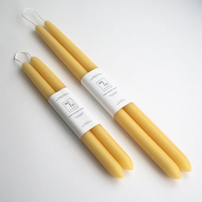 Mo&Co. Home Hand-Dipped Tapers in Natural Gold.