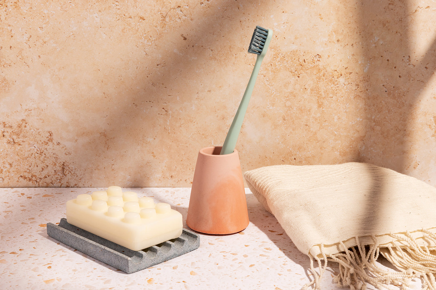 soap dish + toothbruch holder gift set