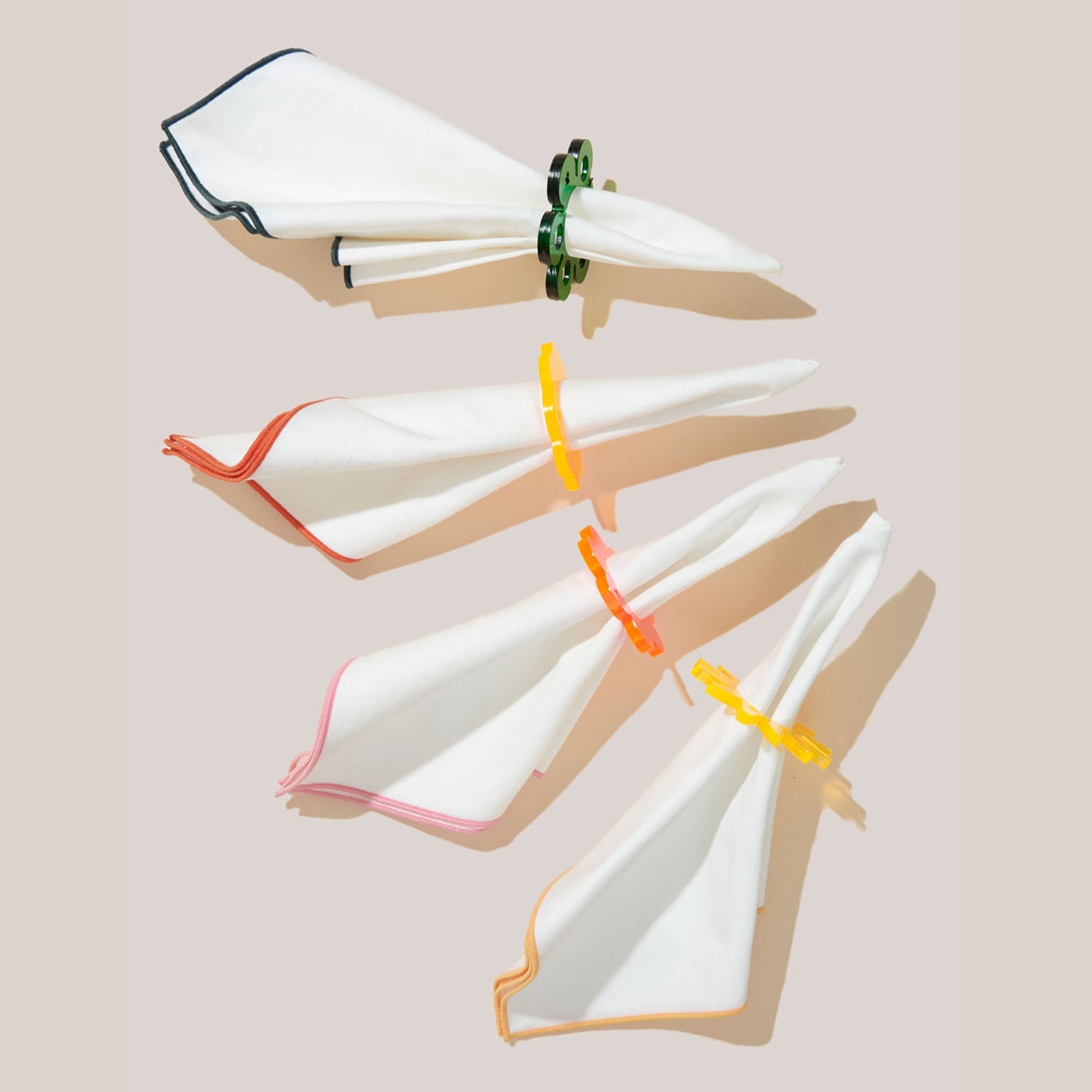 Lucite Napkin Rings | Rainbow Floral - Pretti.Cool