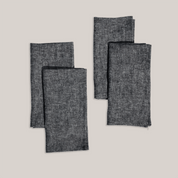 Chambray Napkins, Set of 4 | Charcoal - Pretti.Cool