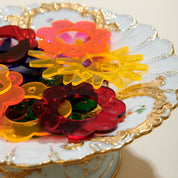 Lucite Napkin Rings | Rainbow Floral - Pretti.Cool