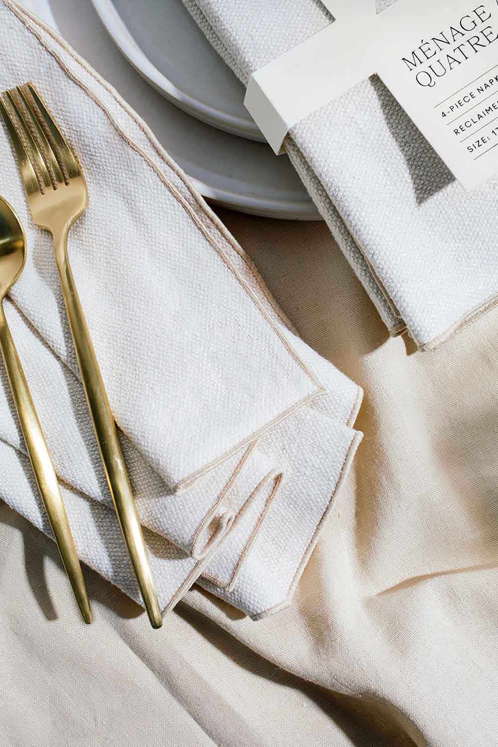 Cream Burlap Crème Napkins | Set of 4