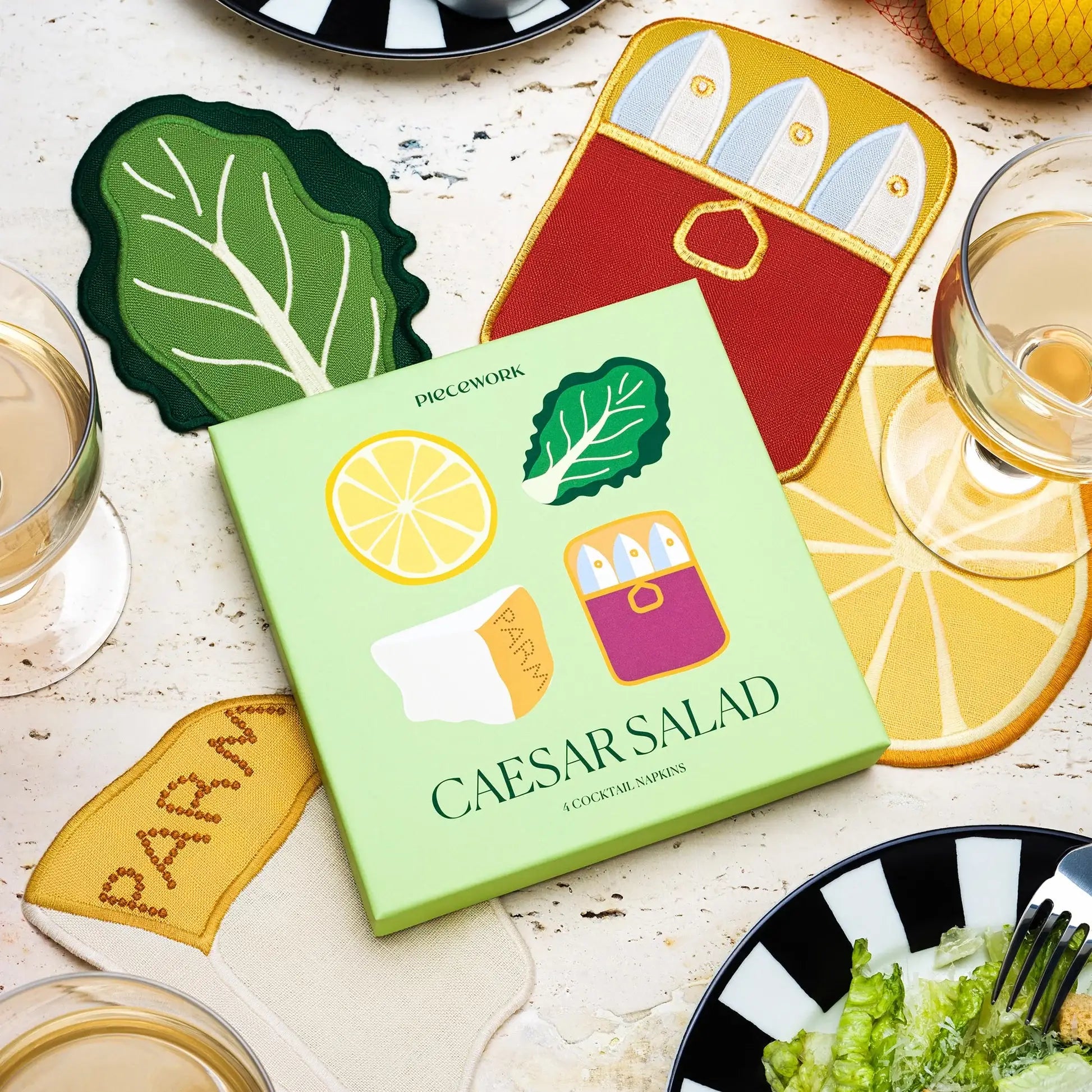 Caesar Salad Cocktail Napkins, Set of 4 - Pretti.Cool
