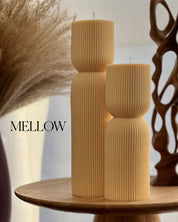 Ribbed Hourglass Pillar Candle Set