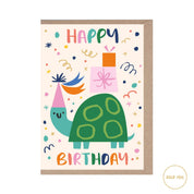 Turtle Happy Birthday Card - Pretti.Cool