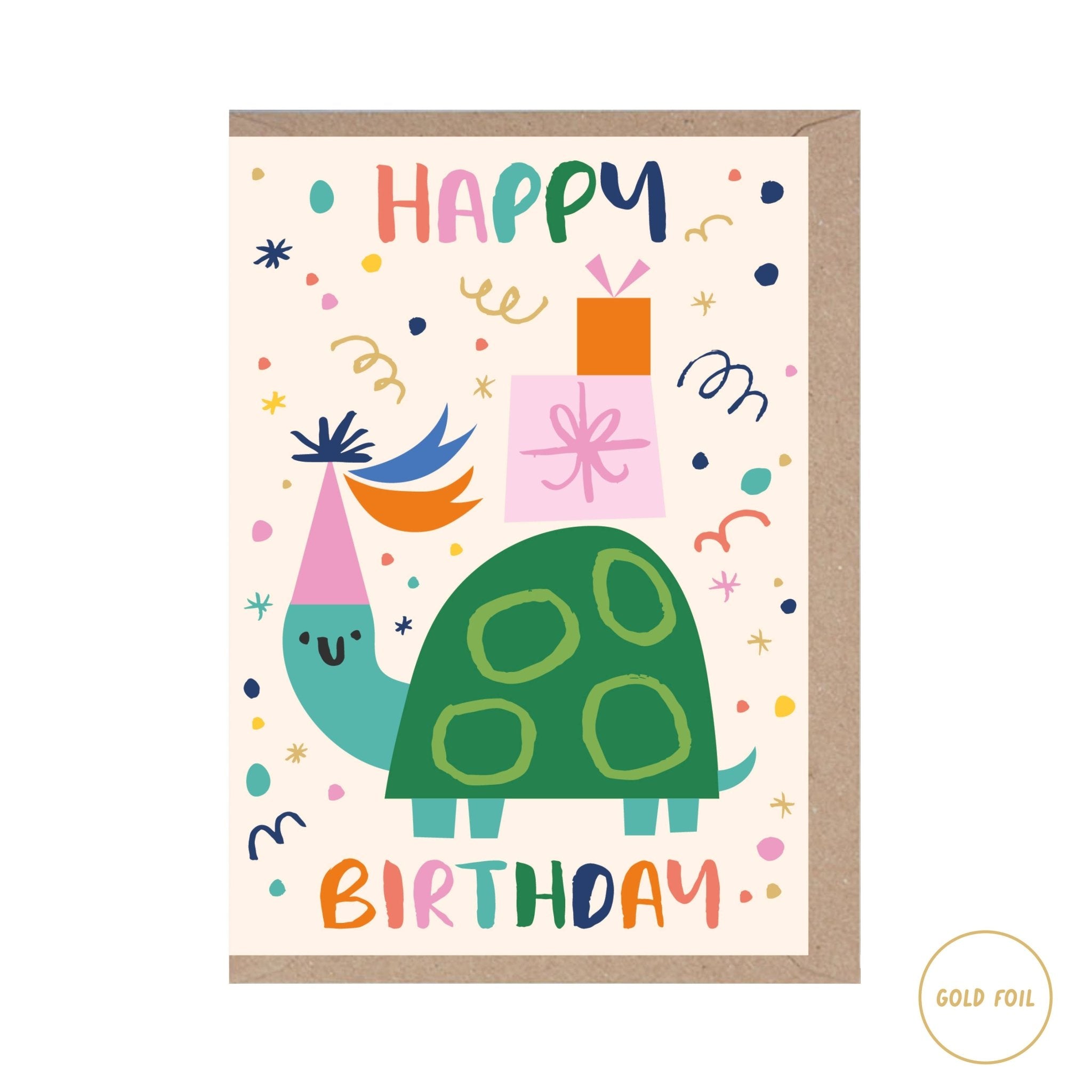 Turtle Happy Birthday Card - Pretti.Cool