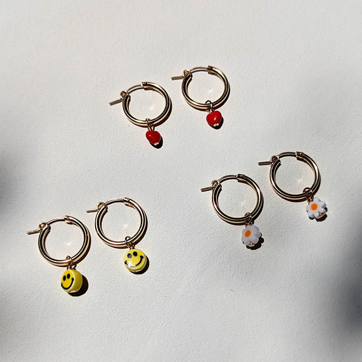 Charm Hoop Earrings | Hearts - Pretti.Cool