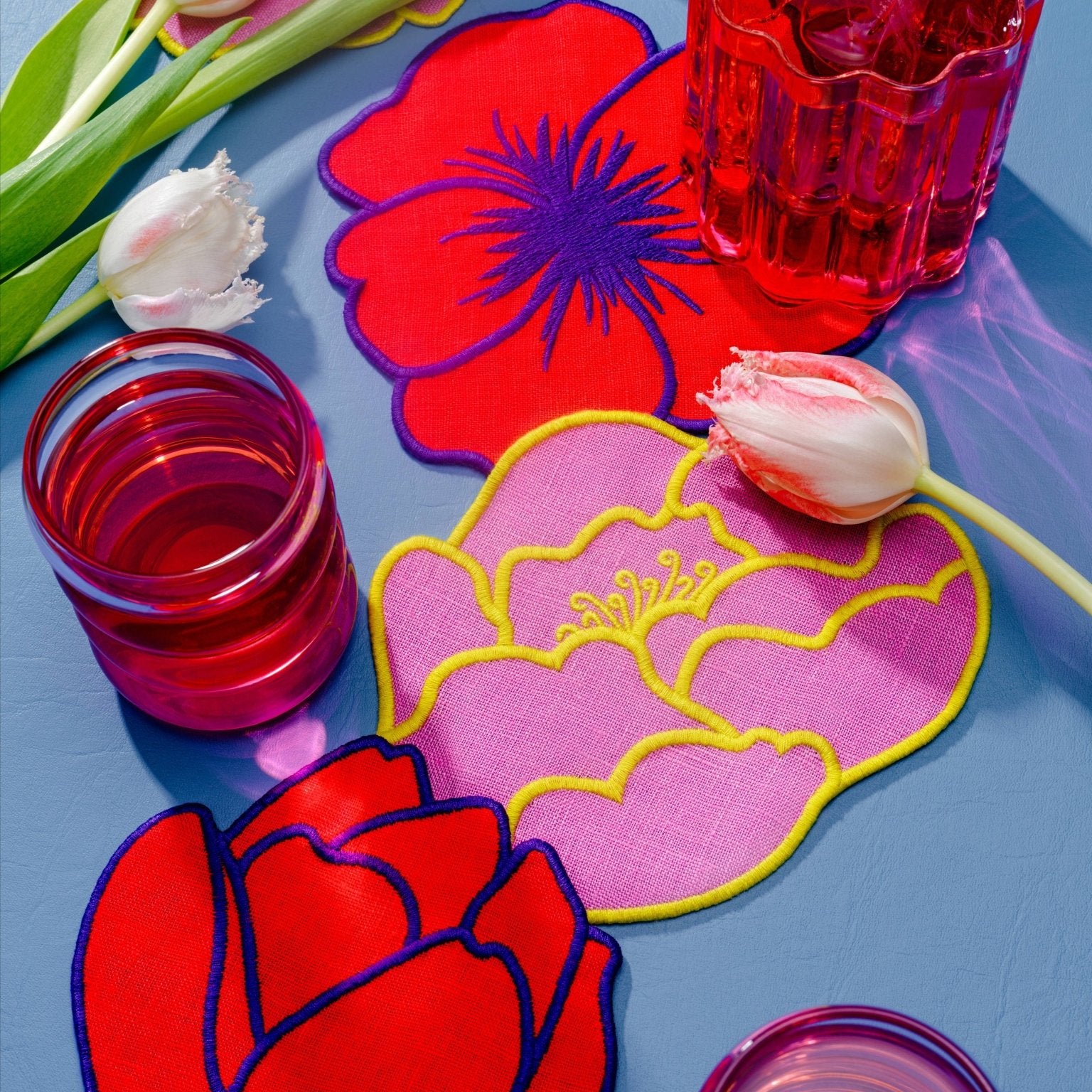 Flower Cocktail Napkins, Set Of 4 - Pretti.Cool