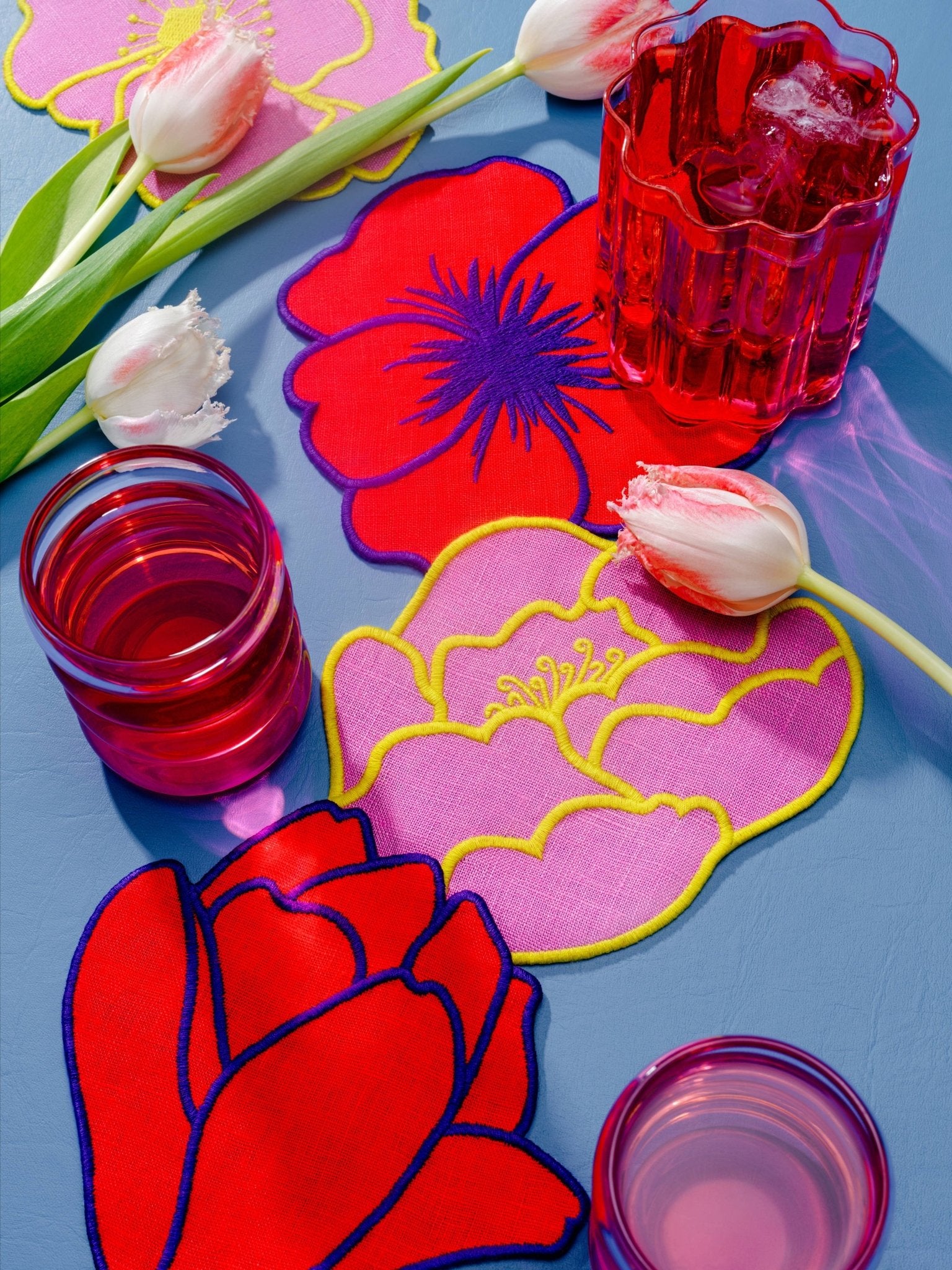 Flower Cocktail Napkins, Set Of 4 - Pretti.Cool