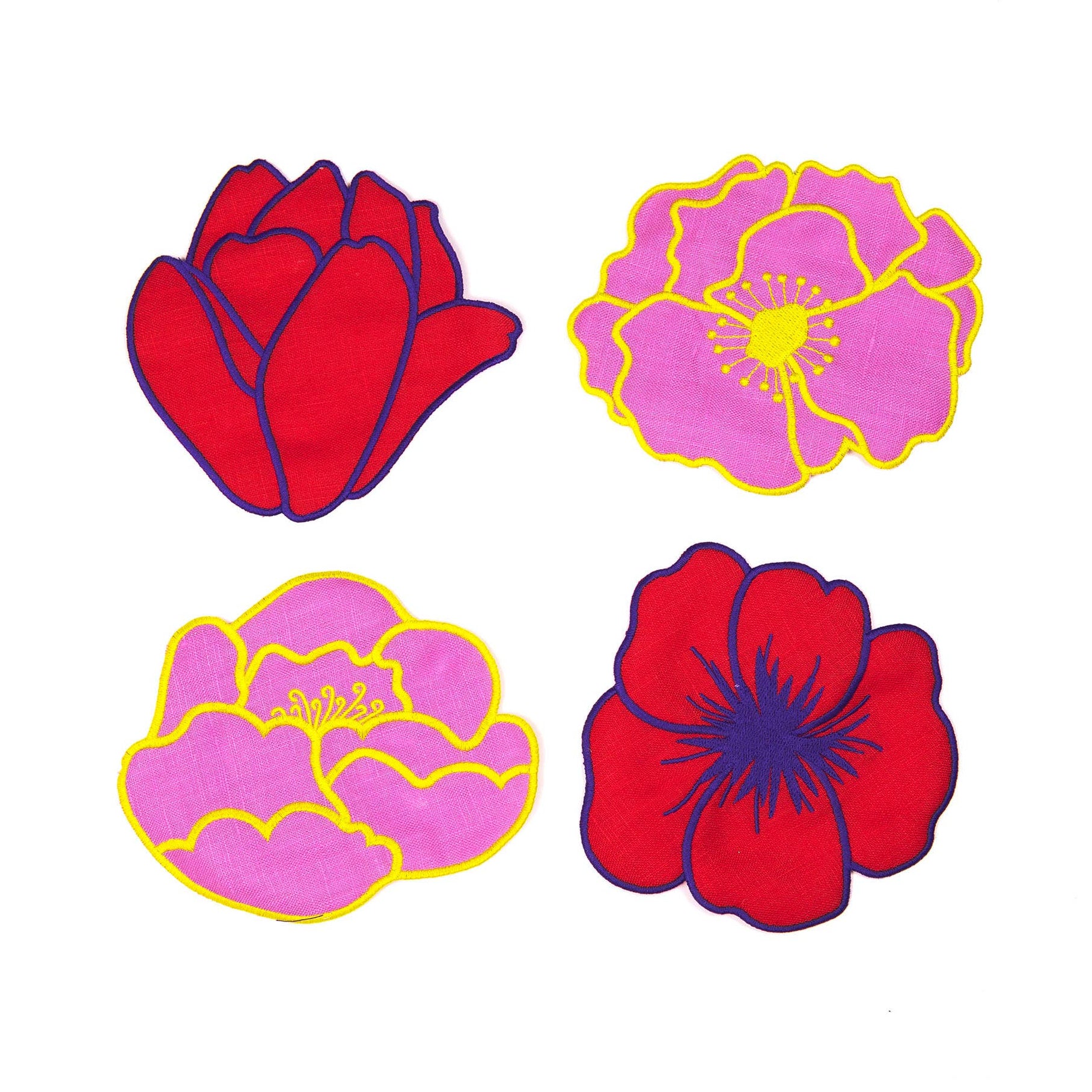 Flower Cocktail Napkins, Set Of 4 - Pretti.Cool