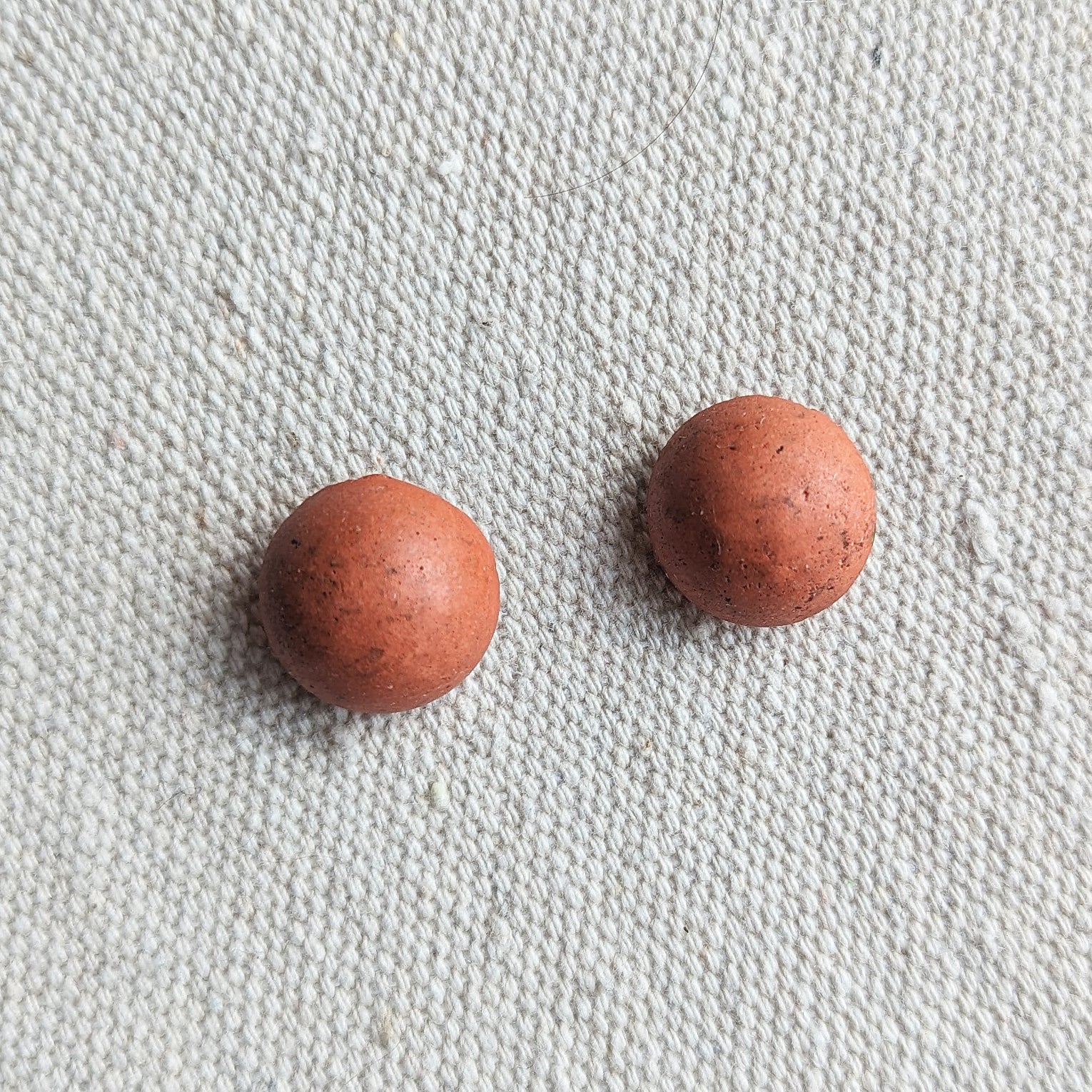 Pretti.Cool's Dome Earrings in Coral Terrazzo.