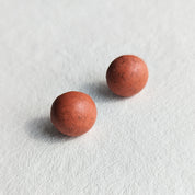 Pretti.Cool's Dome Earrings in Coral Terrazzo.