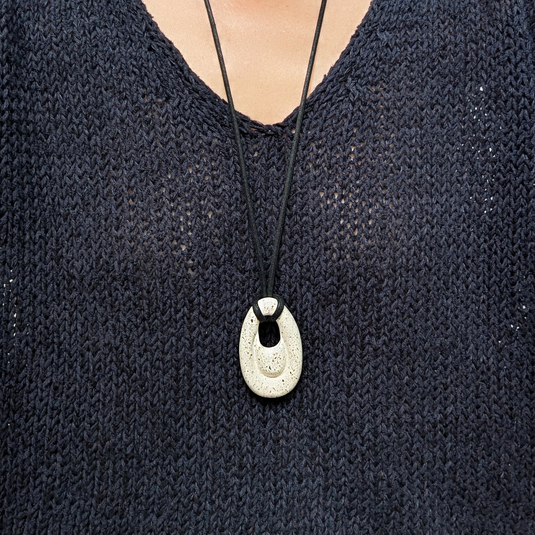 Ripple Concrete Necklace | White Terrazzo - Pretti.Cool