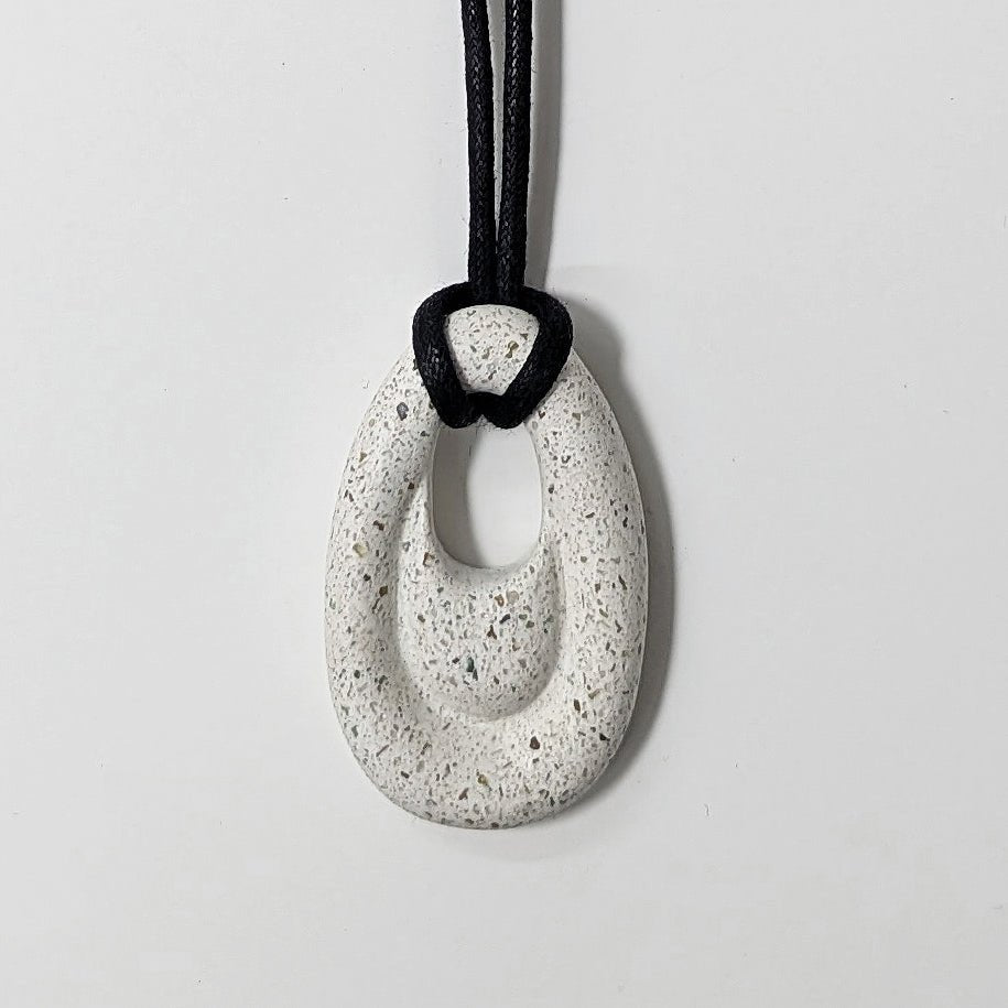 Ripple Concrete Necklace | White Terrazzo - Pretti.Cool