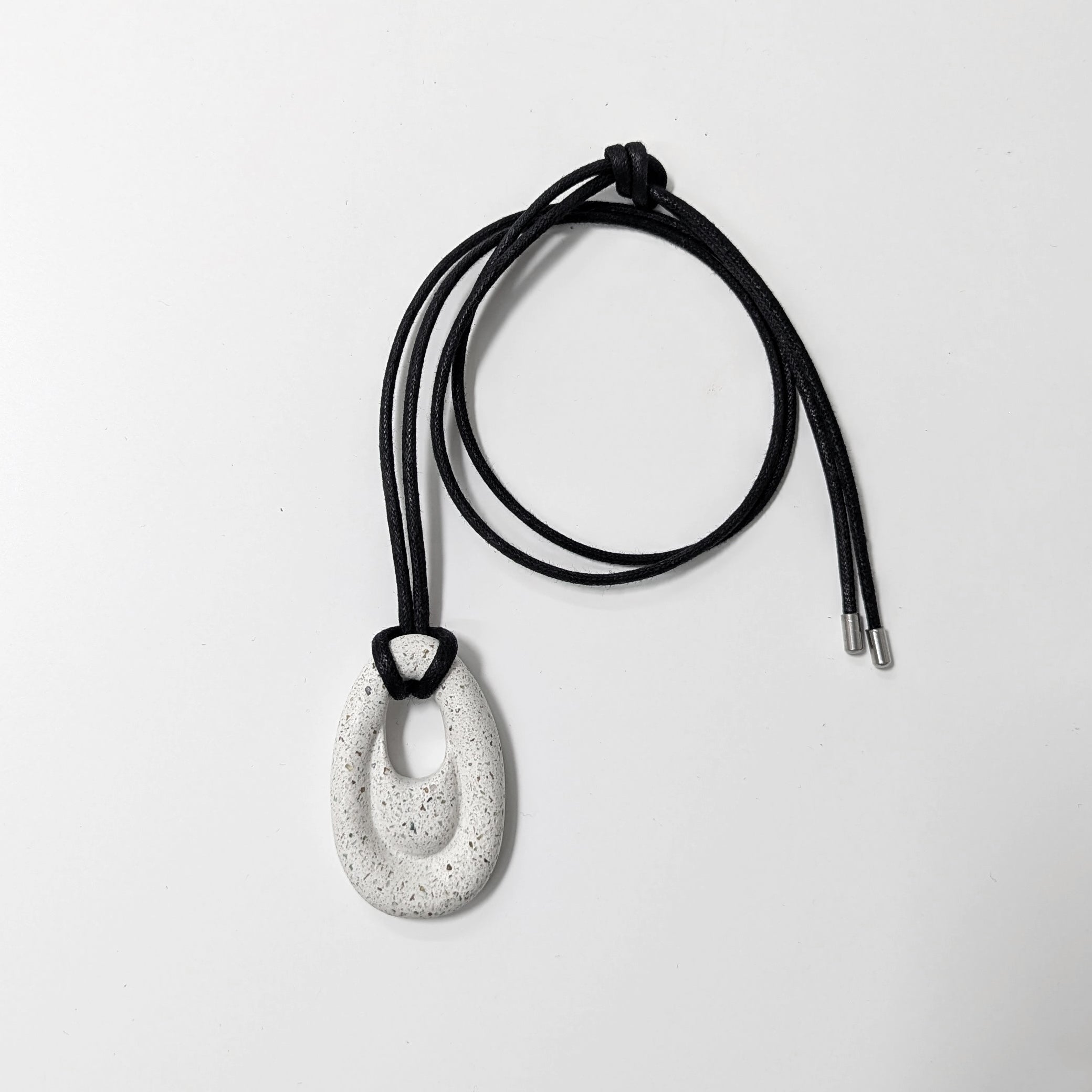 Ripple Concrete Necklace | White Terrazzo - Pretti.Cool