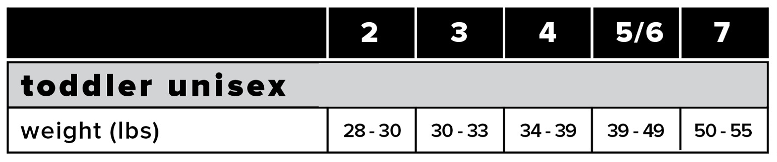 sizing chart