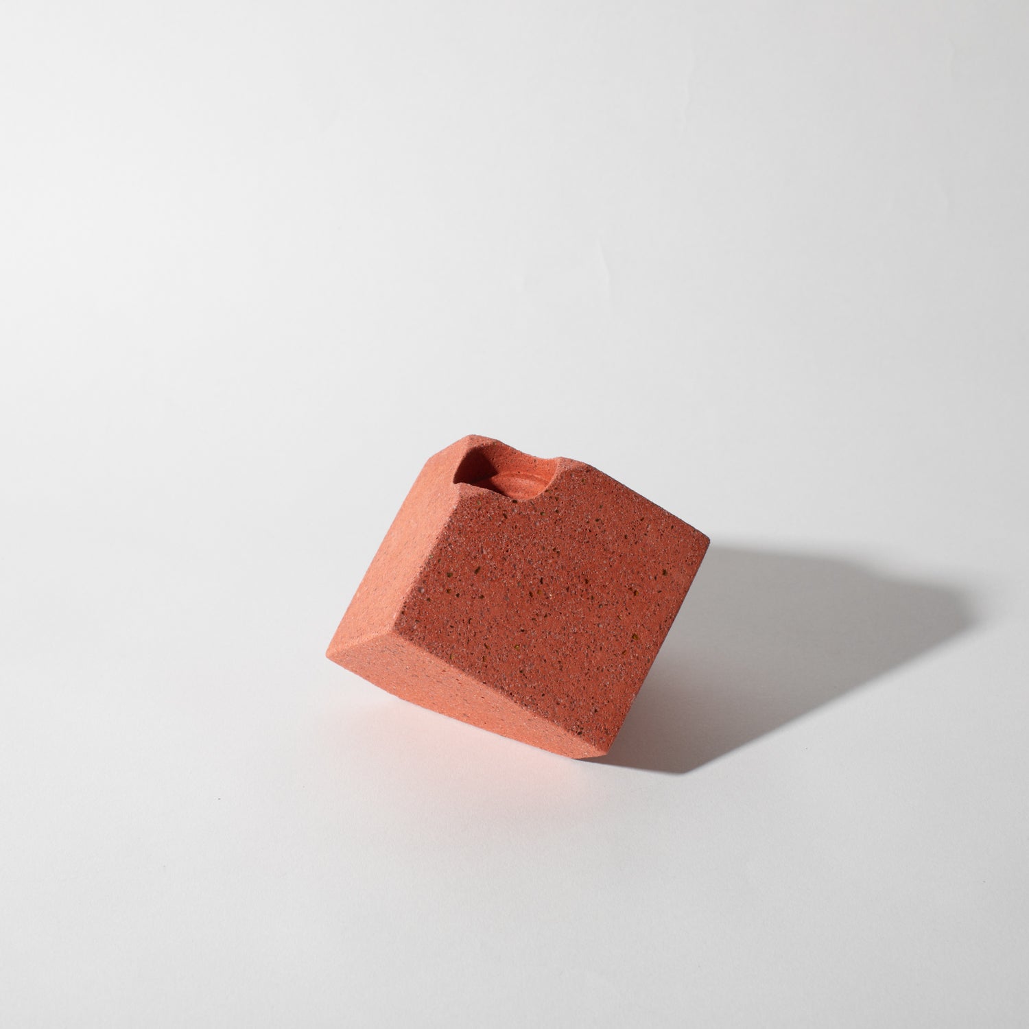 Pretti.Cool Block Candlestick Holders - Cube in Coral Terrazzo..