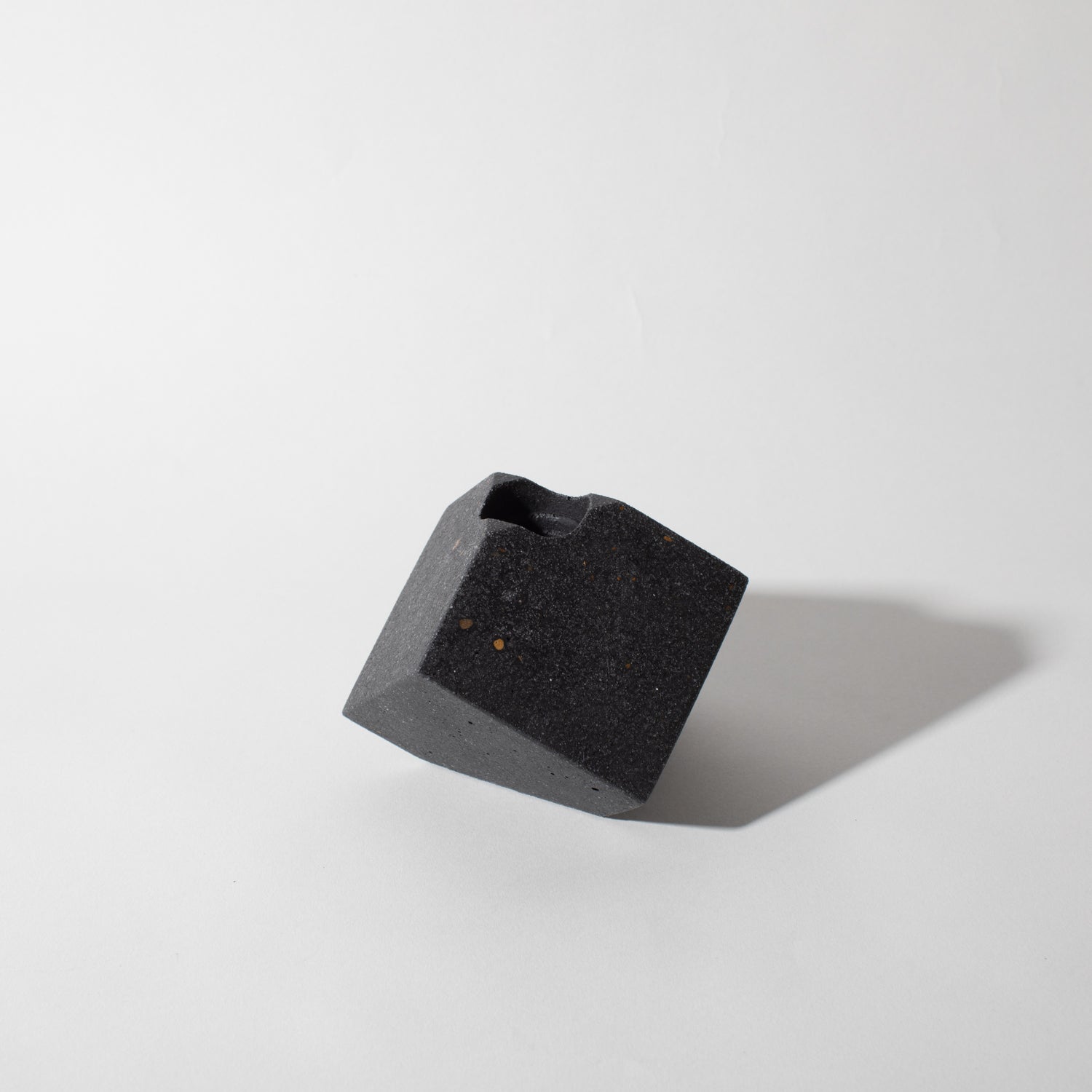 Pretti.Cool Block Candlestick Holders - Cube in Black Terrazzo..