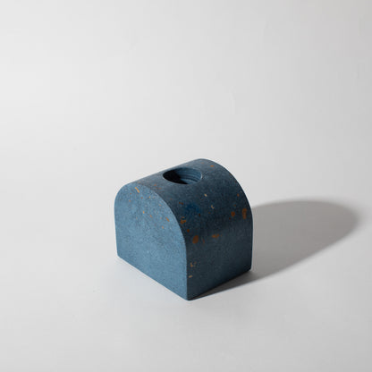 Pretti.Cool Block Candlestick Holders - Arch in Cobalt Terrazzo.