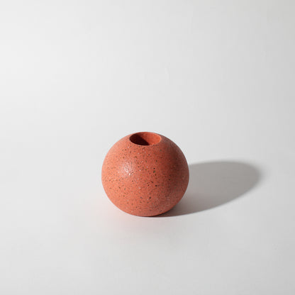 Pretti.Cool Block Candlestick Holders - Sphere in Coral Terrazzo.