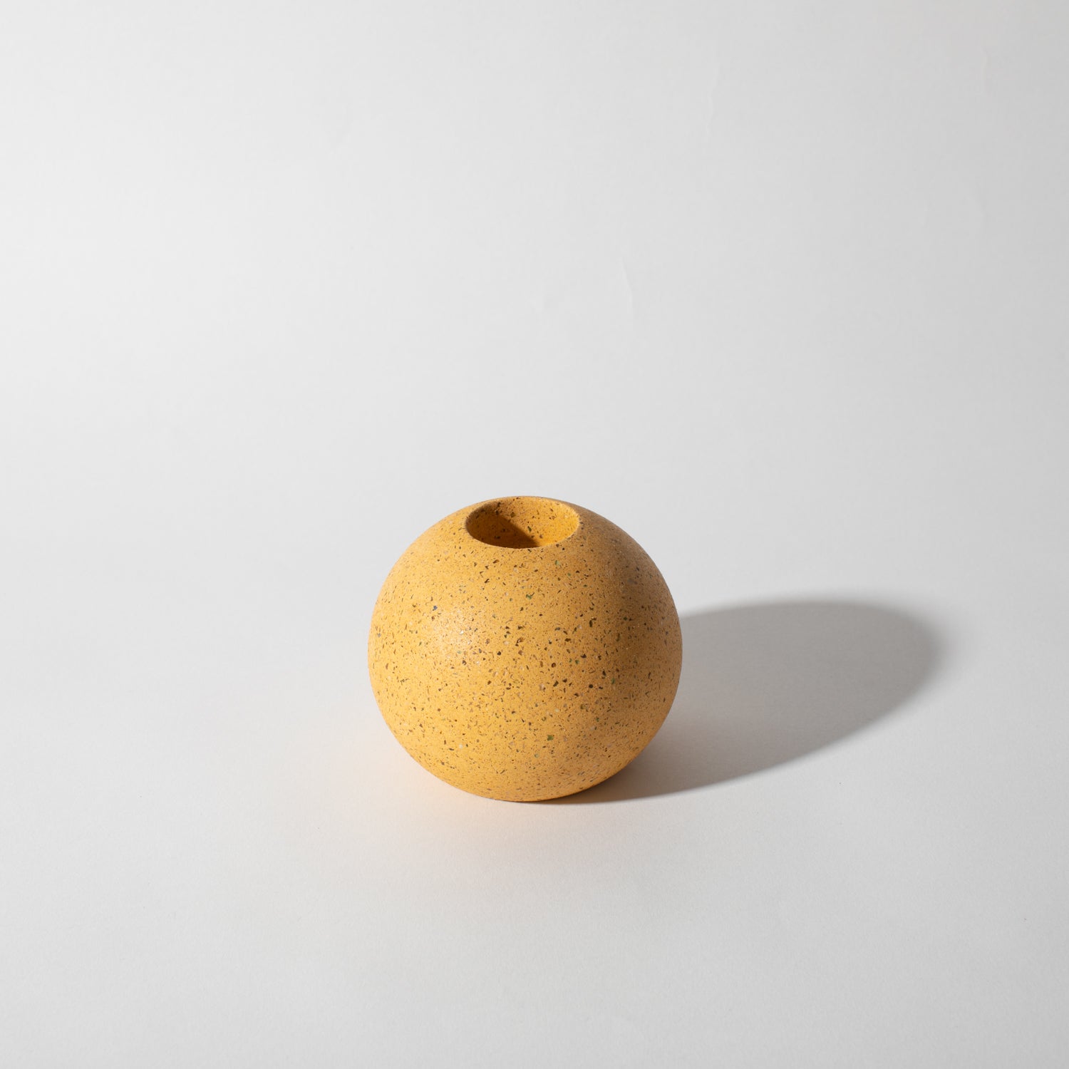 Pretti.Cool Block Candlestick Holders - Sphere in Marigold Terrazzo.