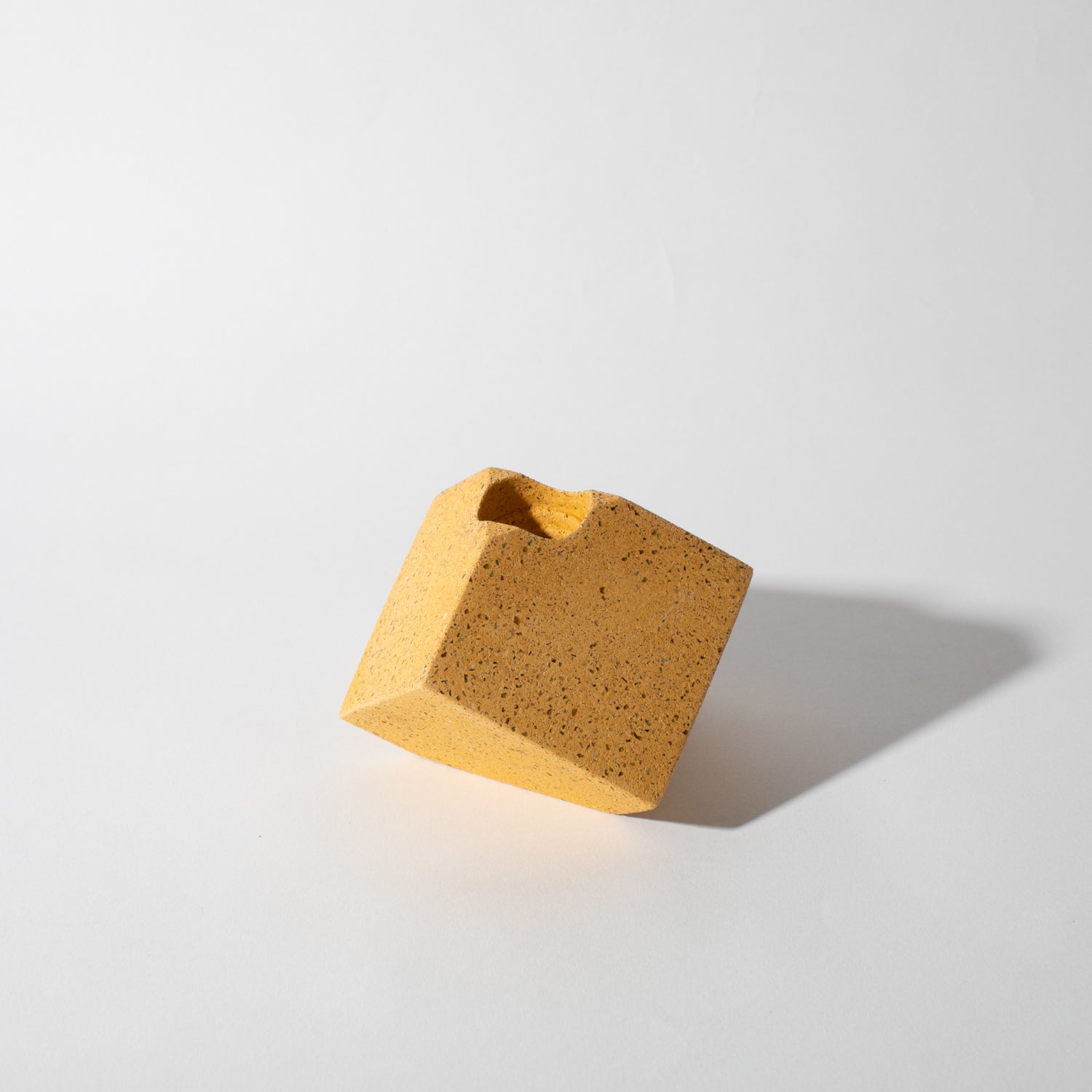 Pretti.Cool Block Candlestick Holders - Cube in Marigold Terrazzo..