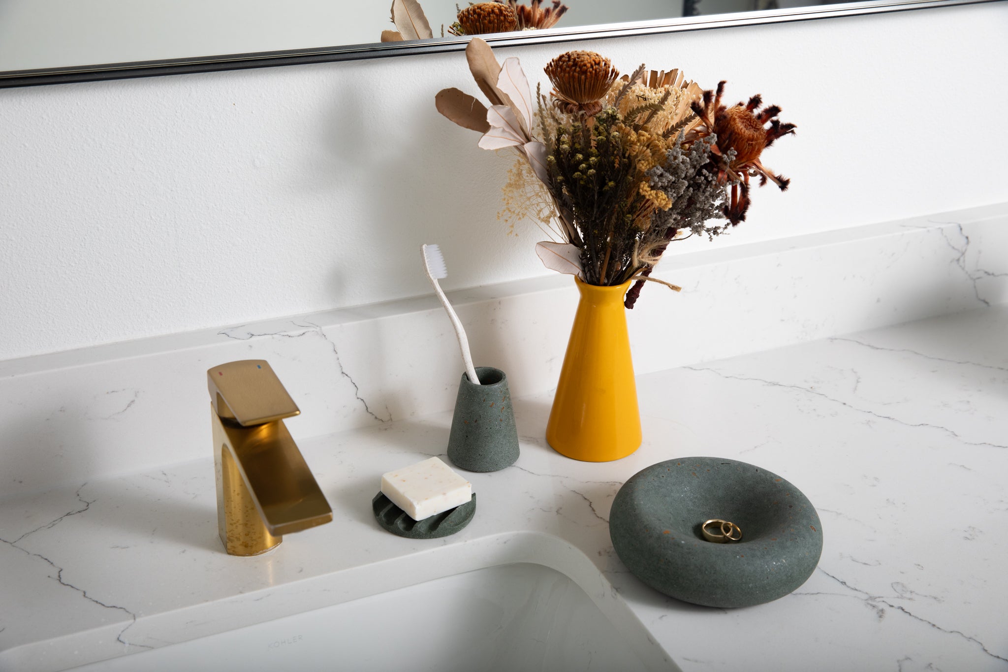 Mini Soap Dish | Dark Green Terrazzo - Pretti.Cool