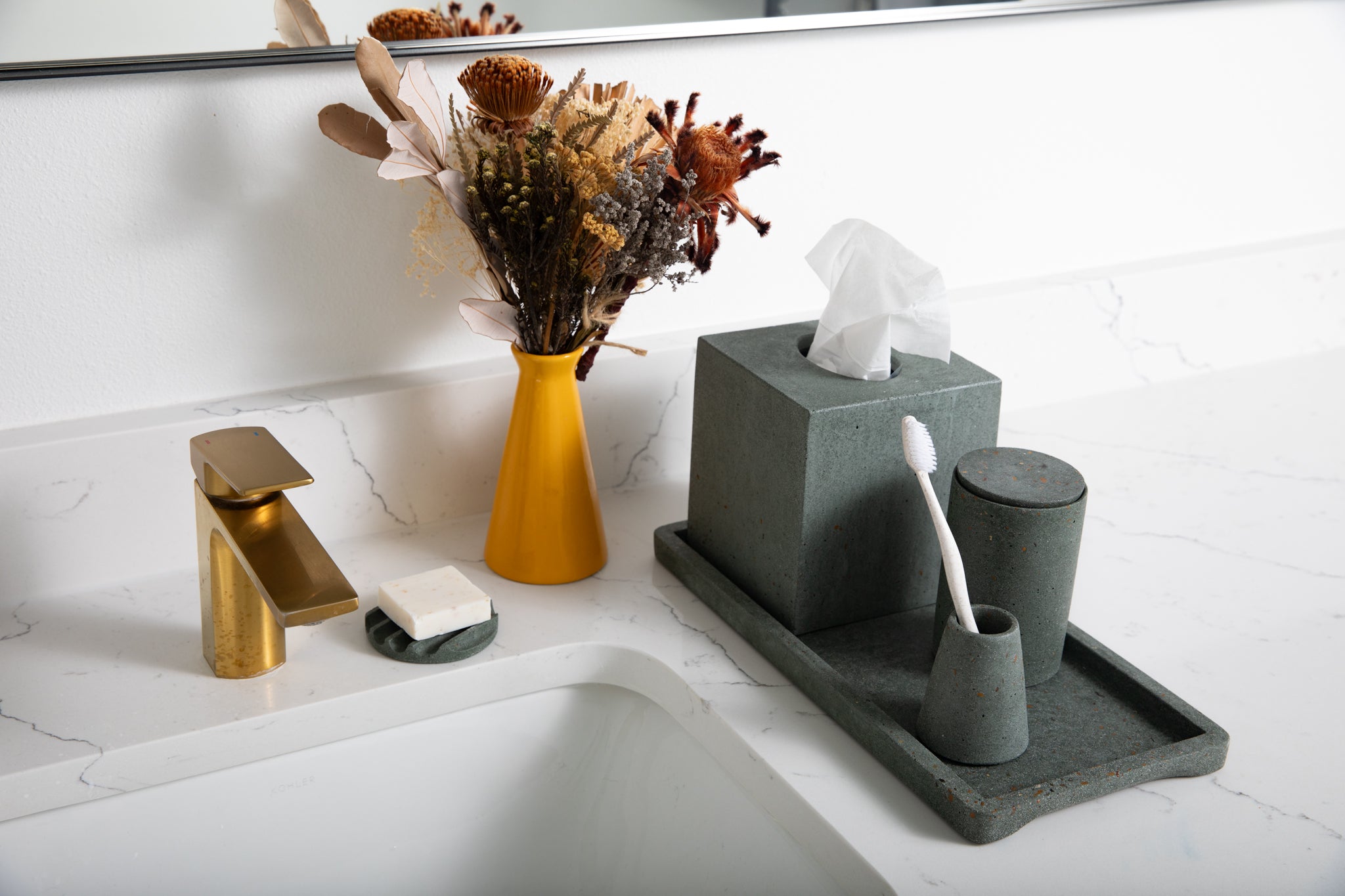 Tissue Box Cover | Dark Green Terrazzo - Pretti.Cool