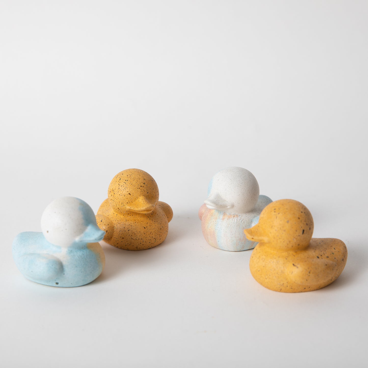 mini "rubber" duckies in marigold terrazzo & jawbreaker