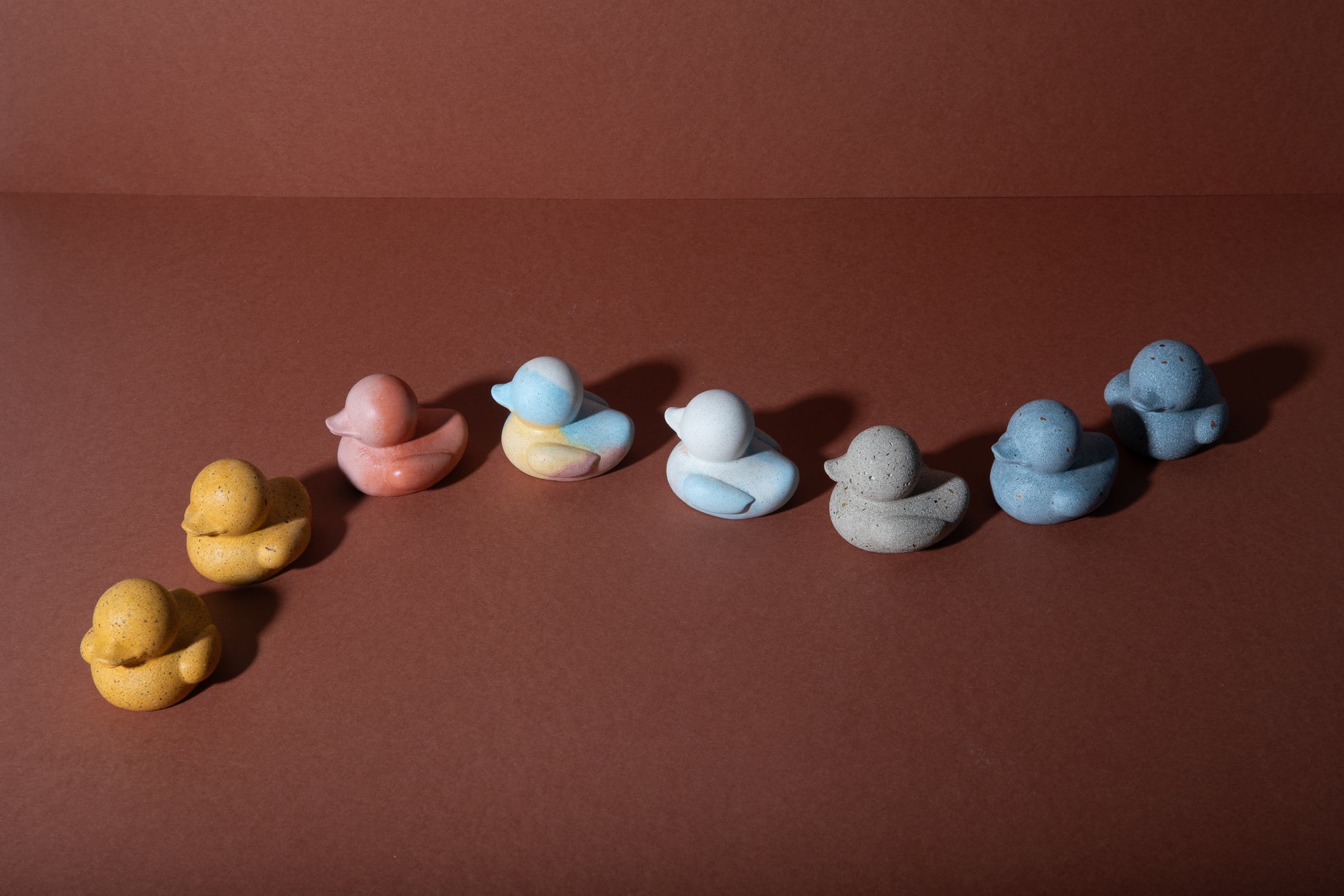 mini "rubber" duckies in multiple colors