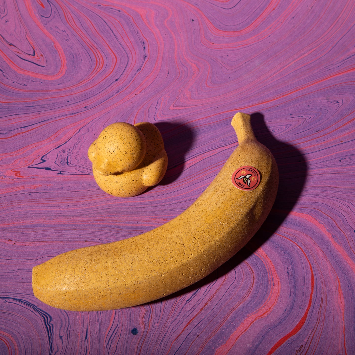 mini "rubber" ducky & banana in marigold terrazzo