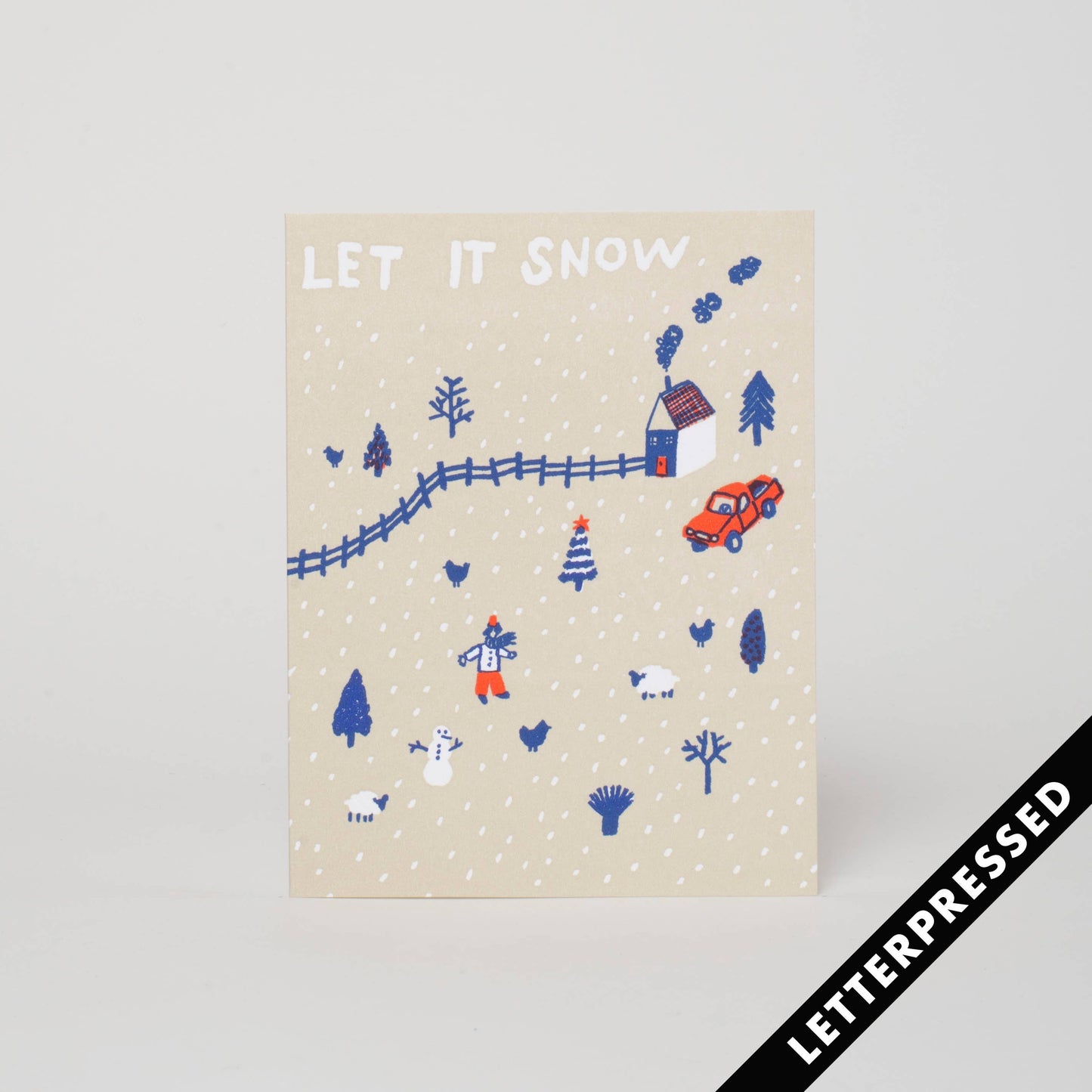 Let It Snow card, letter-pressed by Egg Press Manufacturing.
