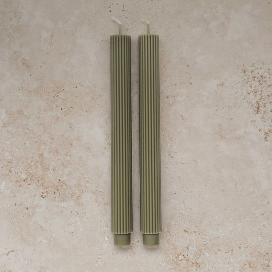 Sunday Edition's Roman Taper Candles in Sage.