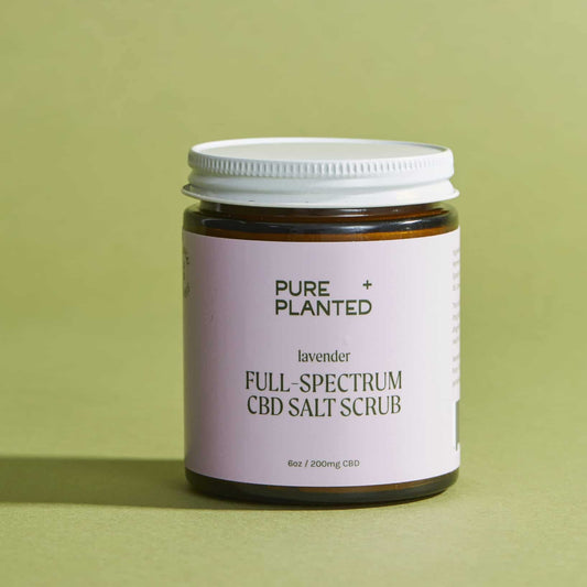 Pure + Planted Full Spectrum CBD Salt Scrub, Lavender.