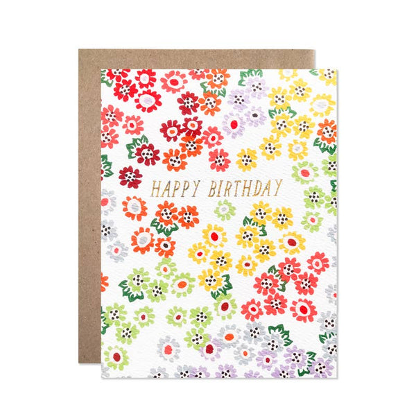 Rainbow Floral Birthday Card –