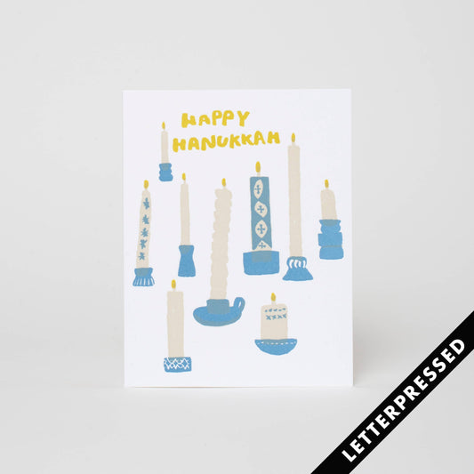 Hanukkah Candles card, letter-pressed by Egg Press Manufacturing.
