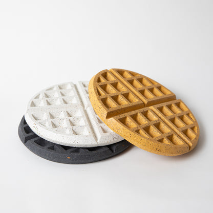 Concrete waffle shaped trivet in various colors