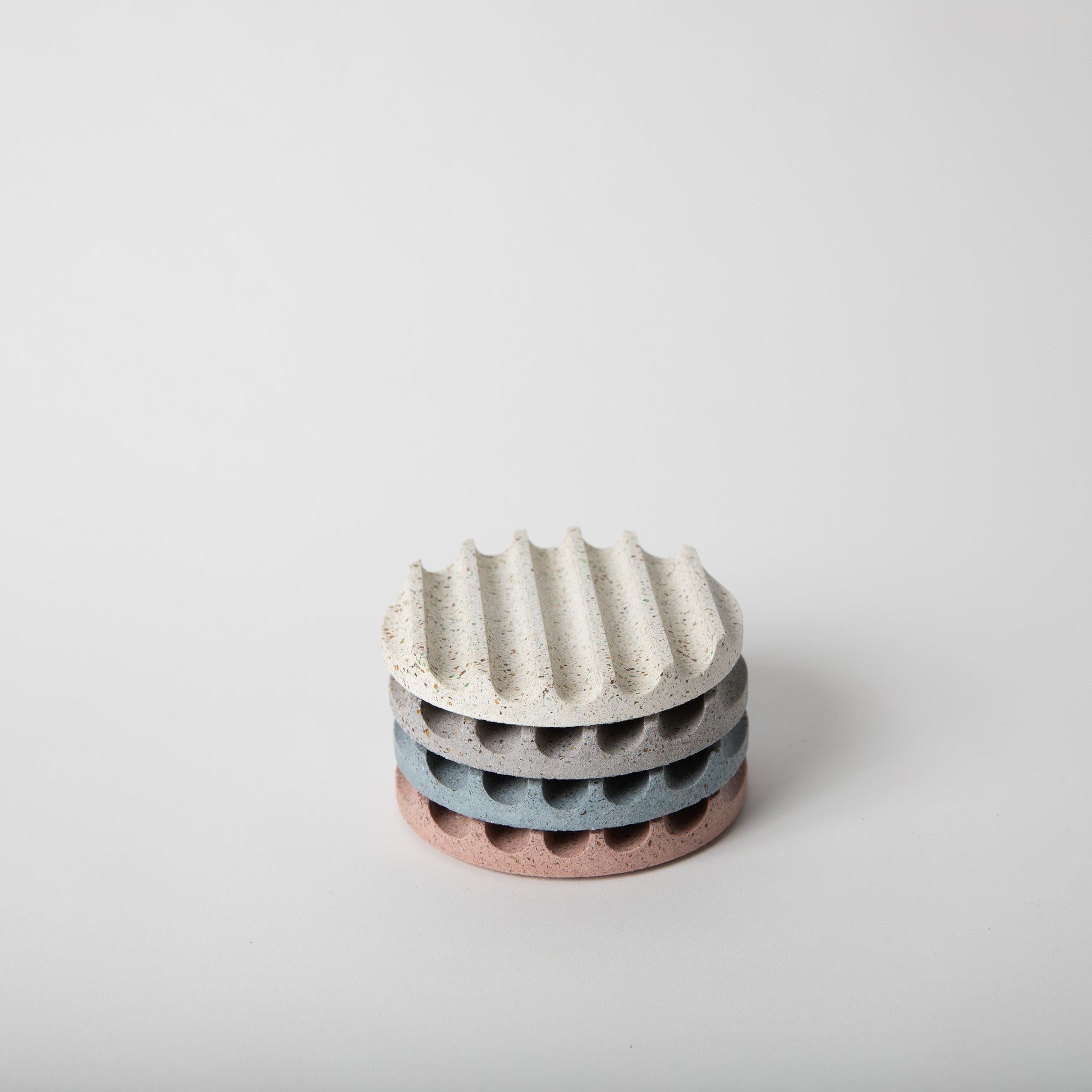 Terrazzo concrete coasters in a neutral color set of 4. 
