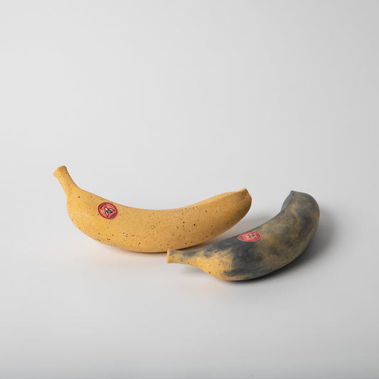 Concrete banana in both styles, banana bread (overly ripe color) and perfectly ripe.